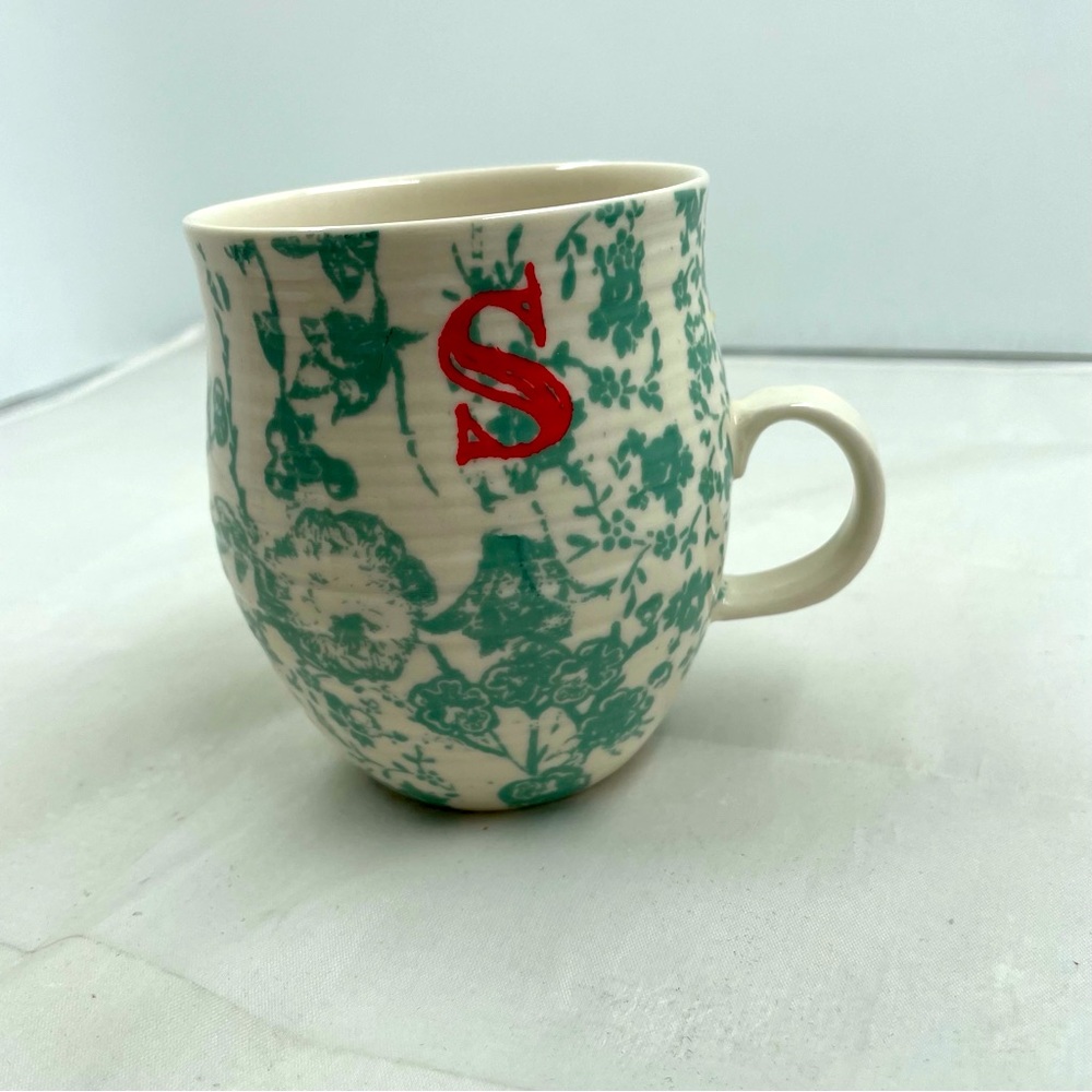 Anthropologie Homegrown Monogram Letter S Mug